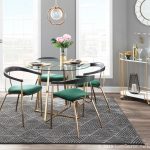 Vanessa Gold Green Velvet Contemporary Dining Chairs (Set of 2) 12 Vanessa Gold Green Velvet Contemporary Dining Chairs (Set of 2)