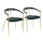 Vanessa Gold Green Velvet Contemporary Dining Chairs (Set of 2) 14 Vanessa Gold Green Velvet Contemporary Dining Chairs (Set of 2)
