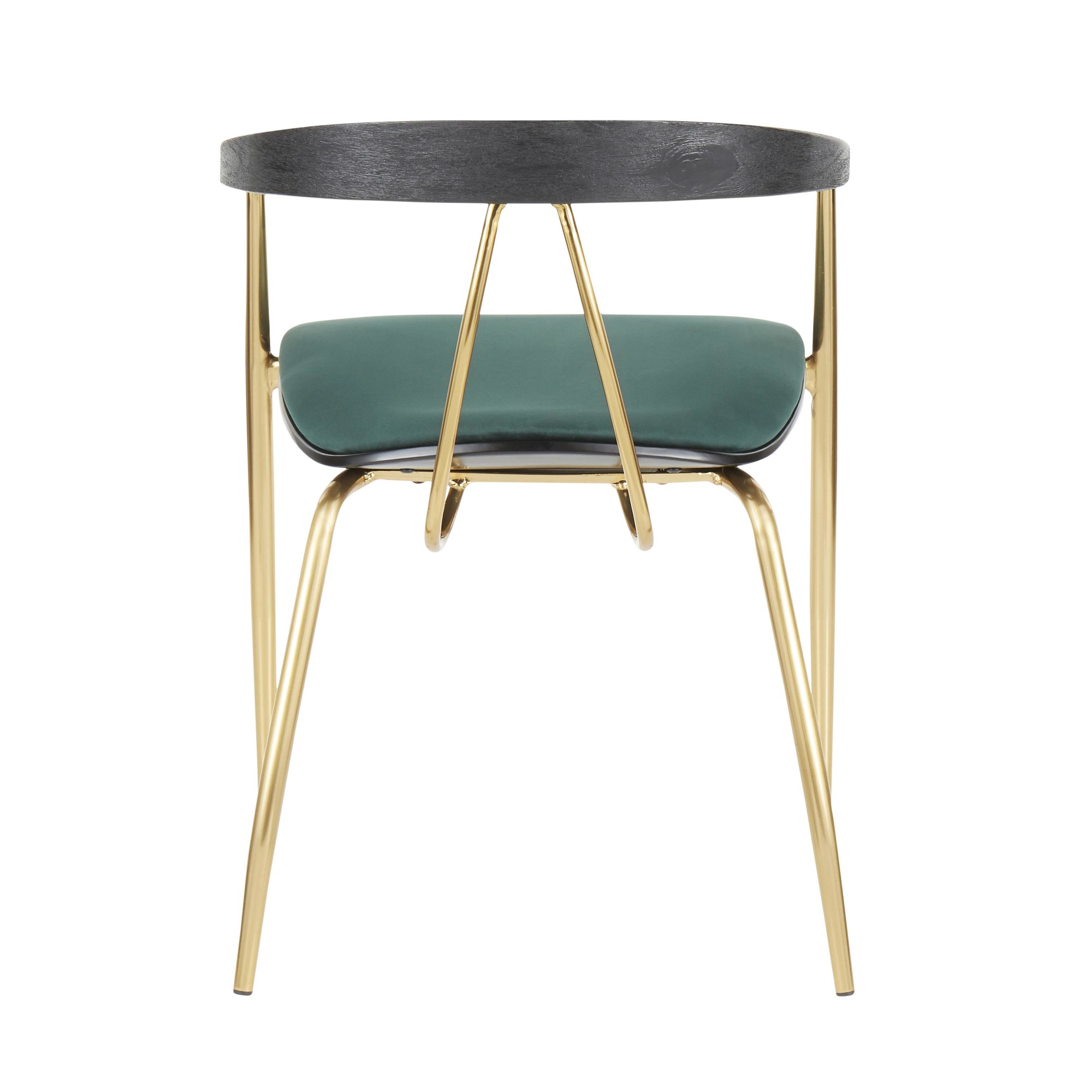Vanessa Gold Green Velvet Contemporary Dining Chairs (Set of 2) 7 Vanessa Gold Green Velvet Contemporary Dining Chairs (Set of 2) - Image 7