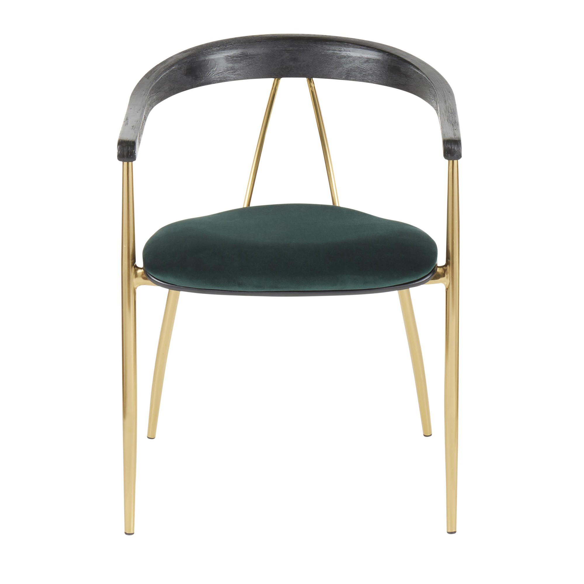 Vanessa Gold Green Velvet Contemporary Dining Chairs (Set of 2) 8 Vanessa Gold Green Velvet Contemporary Dining Chairs (Set of 2) - Image 8