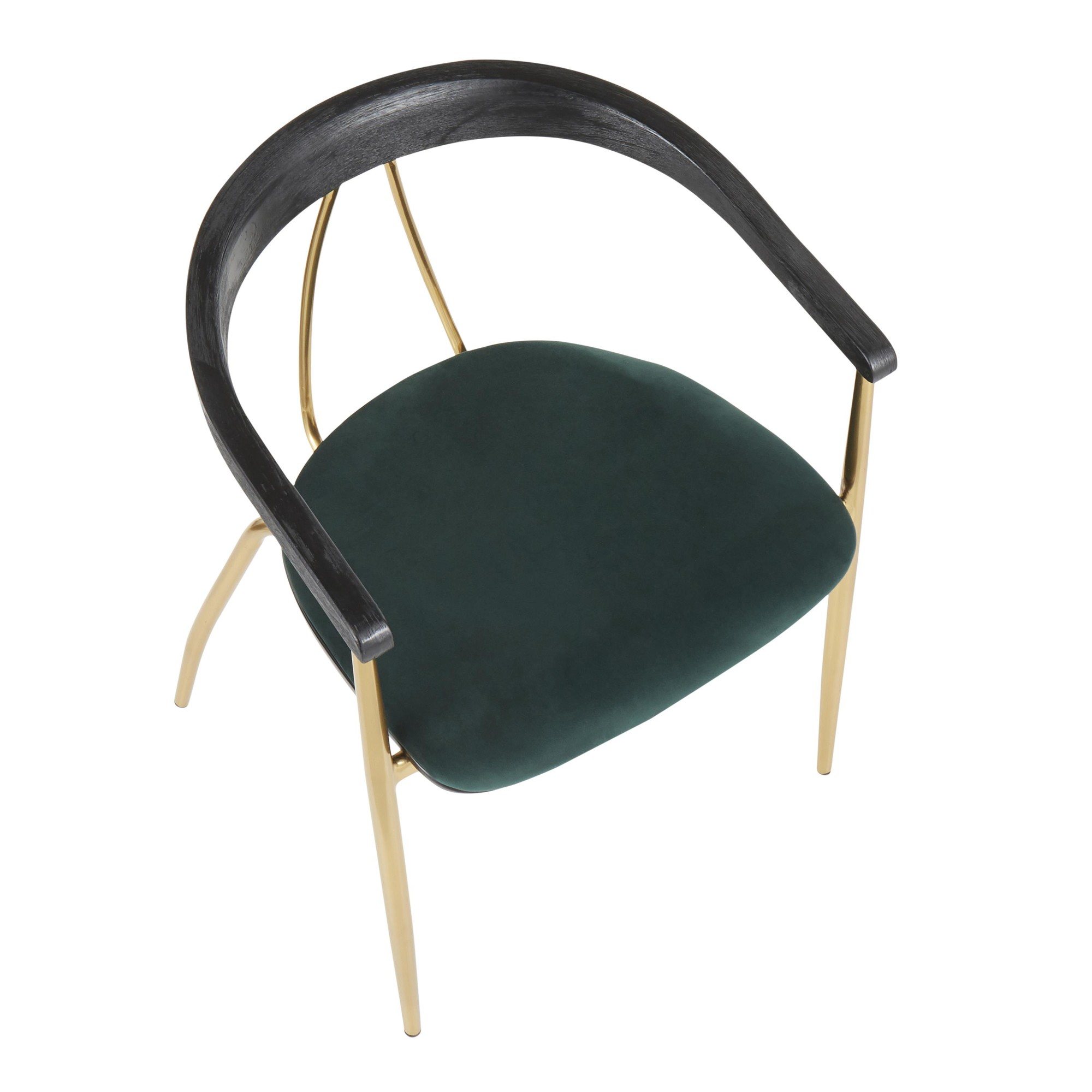 Vanessa Gold Green Velvet Contemporary Dining Chairs (Set of 2) 9 Vanessa Gold Green Velvet Contemporary Dining Chairs (Set of 2) - Image 9