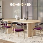 Vanessa Gold and Purple Velvet Contemporary Dining Chairs (Set of 2)