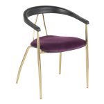 Vanessa Gold and Purple Velvet Contemporary Dining Chairs (Set of 2)