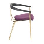 Vanessa Gold and Purple Velvet Contemporary Dining Chairs (Set of 2)