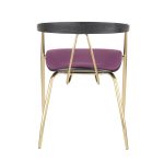 Vanessa Gold and Purple Velvet Contemporary Dining Chairs (Set of 2)