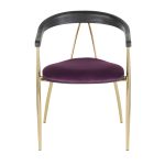 Vanessa Gold and Purple Velvet Contemporary Dining Chairs (Set of 2)