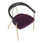 Vanessa Gold and Purple Velvet Contemporary Dining Chairs (Set of 2)