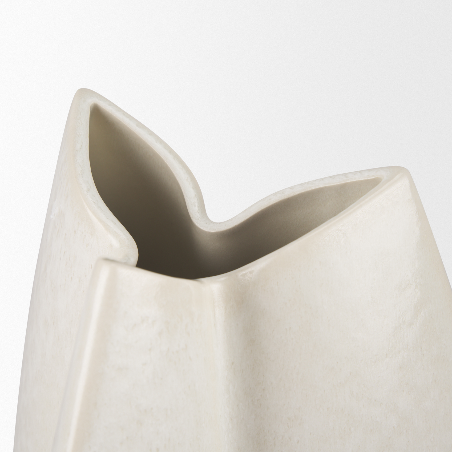 Vania Large Off White w/ Tan Textured Ceramic Vase 8 Vania Large Off White w/ Tan Textured Ceramic Vase - Image 8