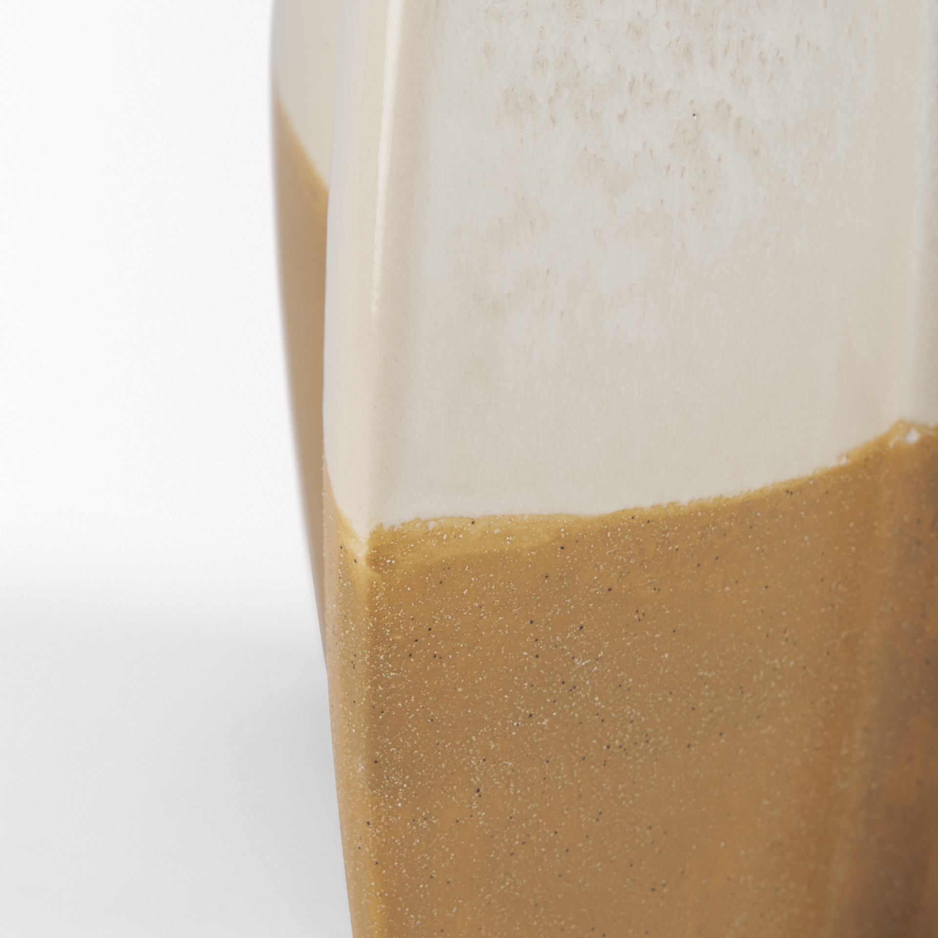 Vania Large Off White w/ Tan Textured Ceramic Vase 9 Vania Large Off White w/ Tan Textured Ceramic Vase - Image 9