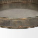 Varun Round Antiqued Brass Metal Tray (Set of 2)