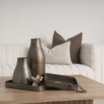 Varun Square Antiqued Brass Metal Tray (Set of 2)