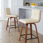 Vasari 24 Mid-Century Modern Walnut Cream Swivel Stools (Set of 2) 13 Vasari 24 Mid-Century Modern Walnut Cream Swivel Stools (Set of 2)