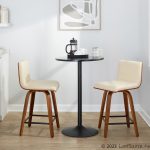 Vasari 24 Mid-Century Modern Walnut Cream Swivel Stools (Set of 2) 14 Vasari 24 Mid-Century Modern Walnut Cream Swivel Stools (Set of 2)