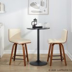 Vasari 24 Mid-Century Modern Walnut Cream Swivel Stools (Set of 2) 15 Vasari 24 Mid-Century Modern Walnut Cream Swivel Stools (Set of 2)