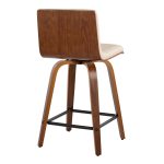 Vasari 24 Mid-Century Modern Walnut Cream Swivel Stools (Set of 2) 19 Vasari 24 Mid-Century Modern Walnut Cream Swivel Stools (Set of 2)