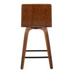 Vasari 24 Mid-Century Modern Walnut Cream Swivel Stools (Set of 2) 20 Vasari 24 Mid-Century Modern Walnut Cream Swivel Stools (Set of 2)