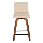 Vasari 24 Mid-Century Modern Walnut Cream Swivel Stools (Set of 2) 21 Vasari 24 Mid-Century Modern Walnut Cream Swivel Stools (Set of 2)