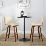 Vasari 26 Mid-Century Modern Walnut Cream Swivel Stools (Set of 2)