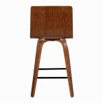 Vasari 26 Mid-Century Modern Walnut Cream Swivel Stools (Set of 2)