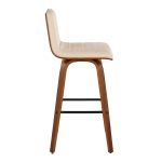 Vasari 30 Mid-Century Modern Walnut Cream Swivel Barstools (Set of 2)