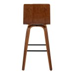 Vasari 30 Mid-Century Modern Walnut Cream Swivel Barstools (Set of 2)