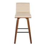 Vasari 30 Mid-Century Modern Walnut Cream Swivel Barstools (Set of 2)