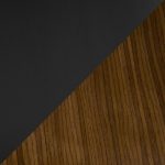 Vasari Walnut and Black Faux Leather Mid-Century Modern Barstool