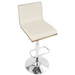 Vasari Walnut and Cream Swivel Adjustable Mid-Century Modern Barstool 20 Vasari Walnut and Cream Swivel Adjustable Mid-Century Modern Barstool