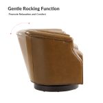 Veitin Camel Leather Chesterfield Rocker Swivel Accent Chair 9 Veitin Camel Leather Chesterfield Rocker Swivel Accent Chair