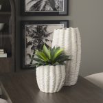 Velia Short Seashell Sculptural Cream Glazed Ceramic Vase