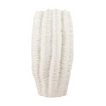 Velia Tall Seashell Sculptural Cream Glazed Ceramic Vase