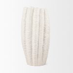 Velia Tall Seashell Sculptural Cream Glazed Ceramic Vase