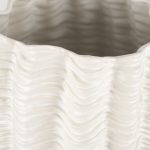 Velia Tall Seashell Sculptural Cream Glazed Ceramic Vase