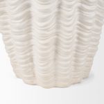 Velia Tall Seashell Sculptural Cream Glazed Ceramic Vase