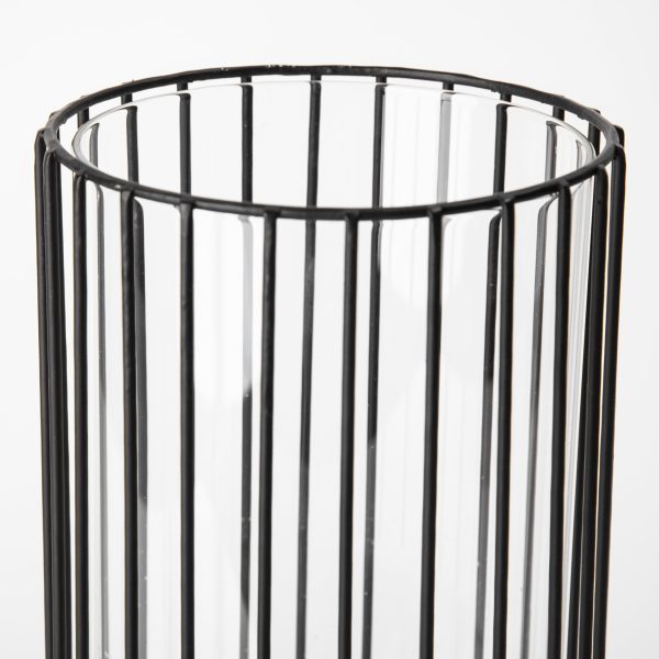 Velo II Large Black Metal Cylindrical Table Candle Holder 5