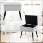 Velvet Storage Ottoman with Hinged Lid and Solid Wood Legs 33 Velvet Storage Ottoman with Hinged Lid and Solid Wood Legs
