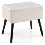 Velvet Storage Ottoman with Hinged Lid and Solid Wood Legs 38 Velvet Storage Ottoman with Hinged Lid and Solid Wood Legs