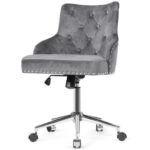 Velvet Tufted Swivel Office Chair with Adjustable Height
