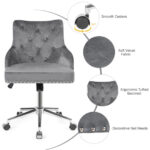 Velvet Tufted Swivel Office Chair with Adjustable Height