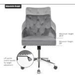 Velvet Tufted Swivel Office Chair with Adjustable Height
