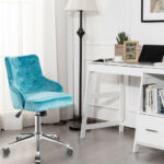 Velvet Tufted Swivel Office Chair with Adjustable Height