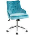 Velvet Tufted Swivel Office Chair with Adjustable Height