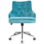 Velvet Tufted Swivel Office Chair with Adjustable Height
