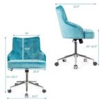 Velvet Tufted Swivel Office Chair with Adjustable Height