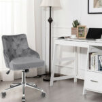 Velvet Tufted Swivel Office Chair with Adjustable Height