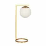 Gold Brass Metal and Glass Table Lamp with Dimmer Switch