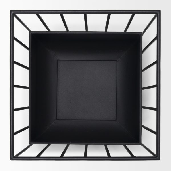 Verna Matte Black Wire Cage Metal Planters Set of 2 4