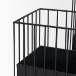 Verna Matte Black Wire Cage Metal Planters (Set of 2)
