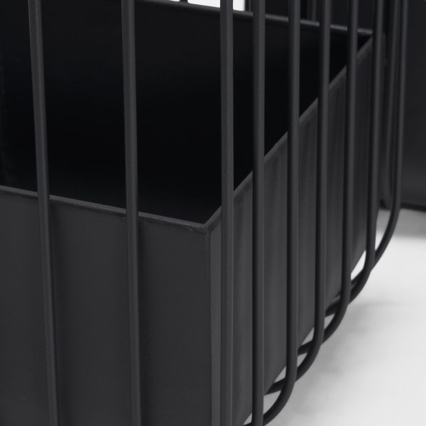 Verna Matte Black Wire Cage Metal Planters Set of 2 6