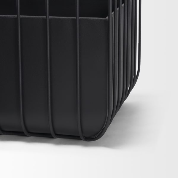 Verna Matte Black Wire Cage Metal Planters Set of 2 7